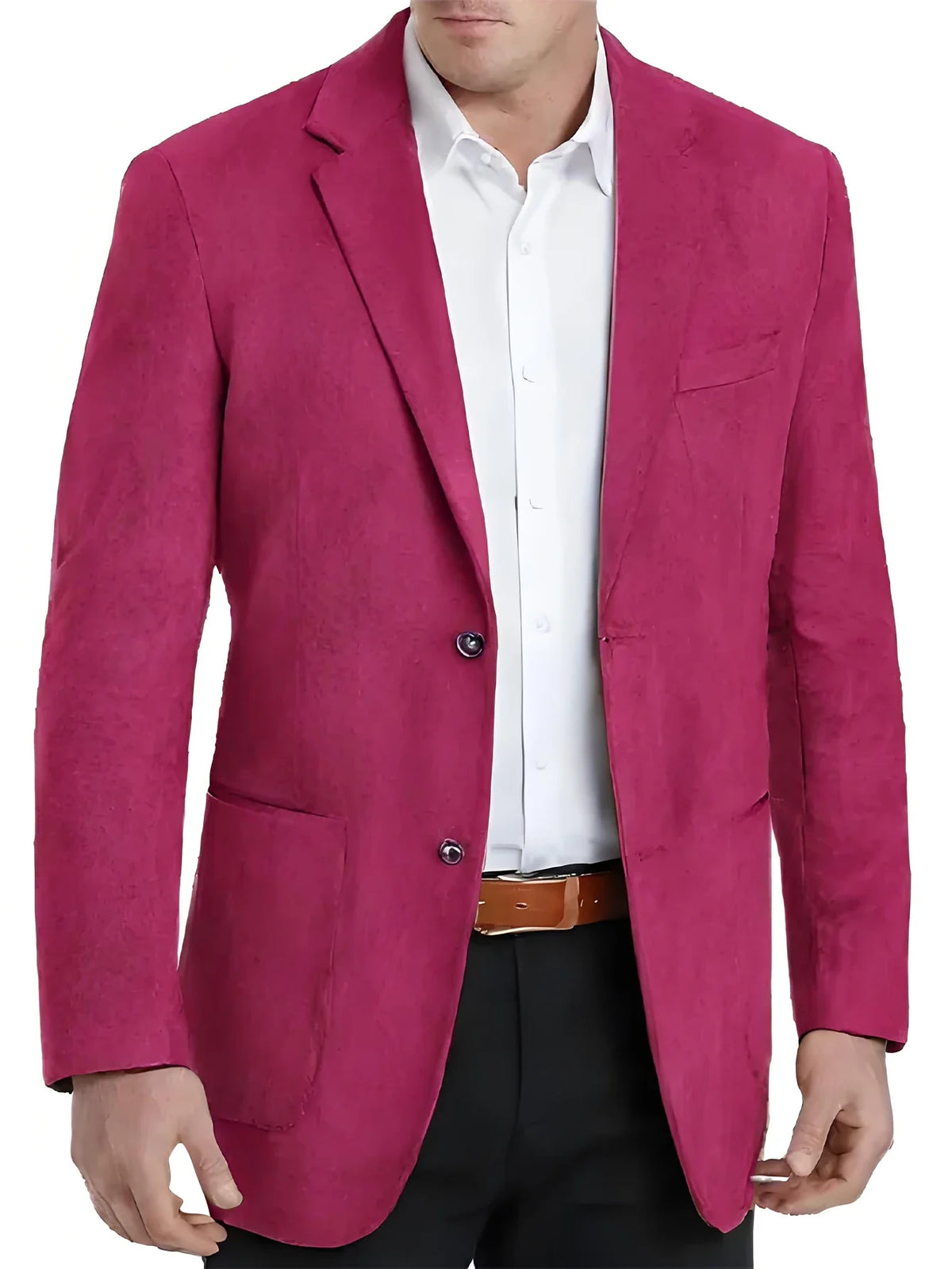Vintage Mens Suede Blazer Jacket Casual Business Single Breasted Suit Coat Long Sleeve Patch Pocket Blazer for Office Streetwear