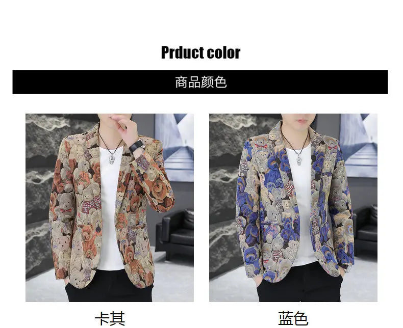 Blazer Men's fashion outdoor travel gentleman wedding Slimming Business versatile Trendy Casual Korean-style formal wear Blazer