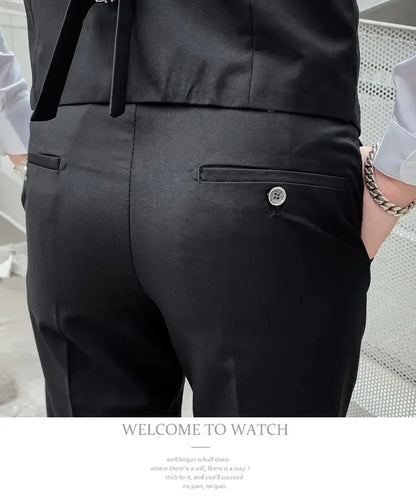 Men's 3-Piece Suit Slim Fit Blazer Vest Pants Set Business Formal Wedding
