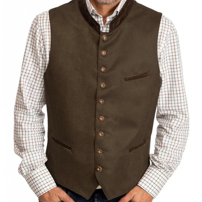 Men's Vest Single Breasted Formal Waistcoat for Wedding Banquet and Business