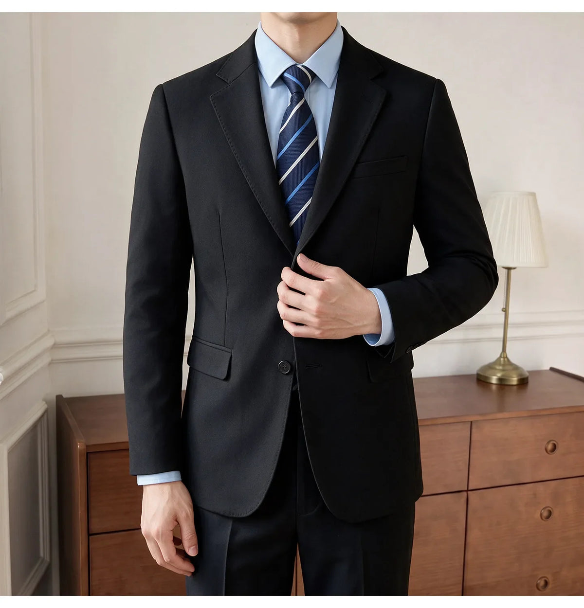Men's Blazer Retro Texture Smart Casual Suit Lightweight Business Commuter Jacket
