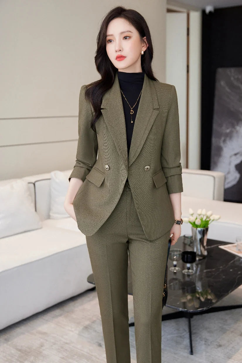 Professional Long-Sleeved Trouser Suits for Women, Fashionable Trousers, High Quality, Show, Elegant, New, Autumn and Winter