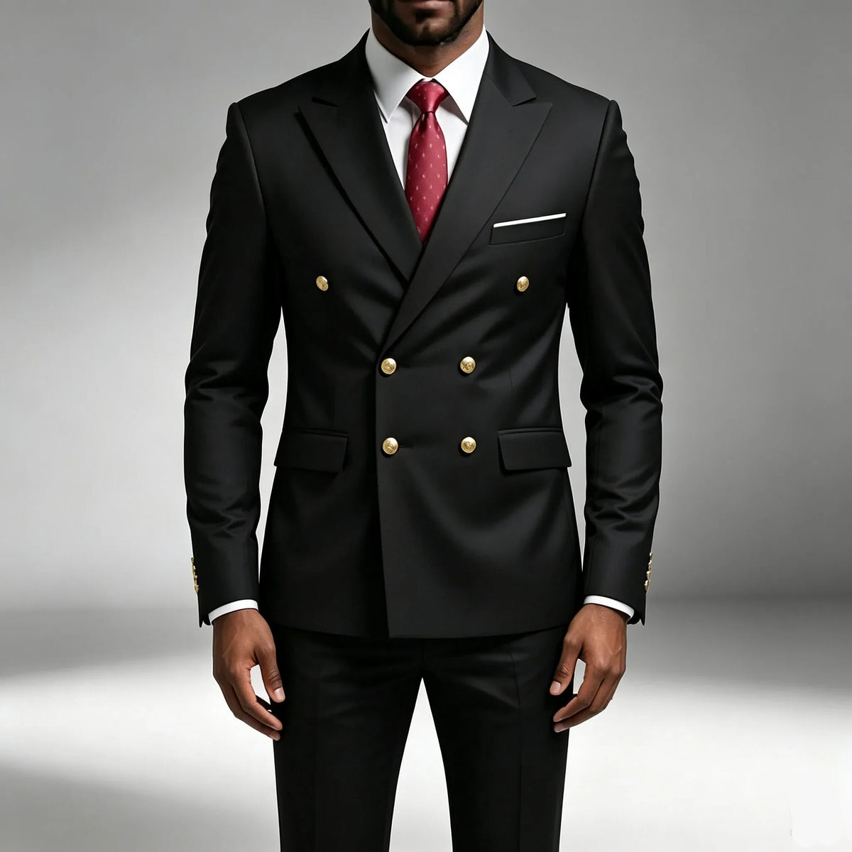 Mode Nouveau Homme Loisirs Boutique Affaires Banquet Couleur Unie Mariage Double Boutonnage Slim Fit Costume Blazers Veste Pantalon