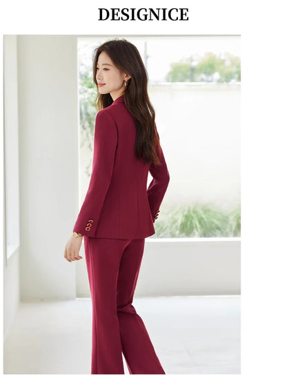 Elegant and fashionable professional women's wear, exquisite two-piece suit jacket + pants. 2025 autumn/winter new styles