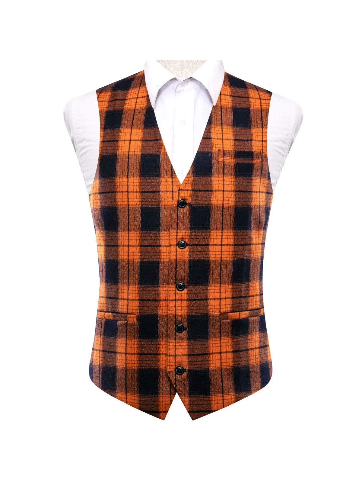 Men's Formal Vest – Retro Plaid Waistcoat for Weddings & Special Occasions