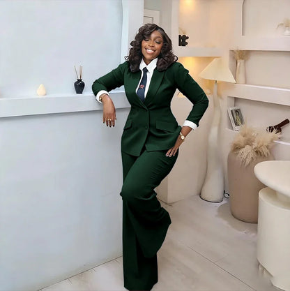 Classic Professional Burgundy Double Breasted Women's Suit Office Formal 2 Piece Jacket Pants Set Casual Daily Streetwear