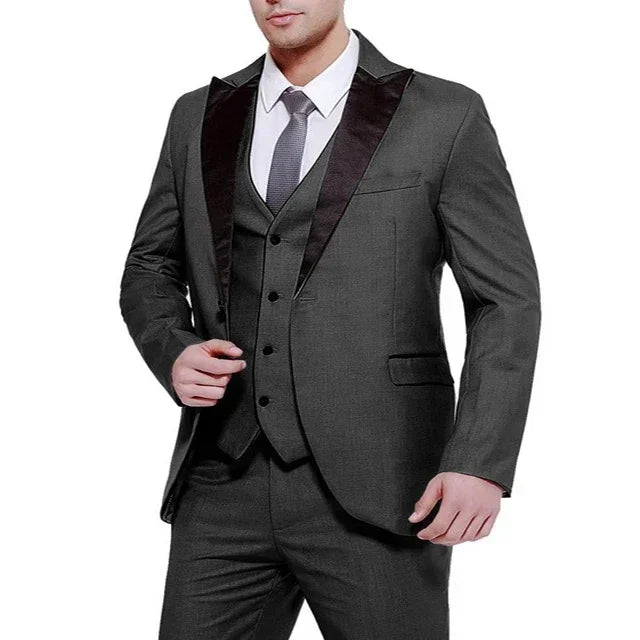 Elegant Champagne Wedding Men Suit Groom Tuxedo Slim Fit Prom Blazer Hombre Casual High Quality Custom 3 Piece Set Costume Homme