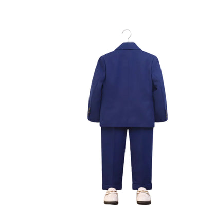 Kids Spring Autumn 5Pieces Balzer Set With Jacket Vest Pants Bowtie Brooch Boys Formal Wedding Birthday Party Suit