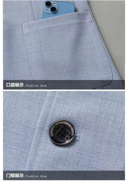 30% Linen Blazer - Men's Fashionally Fit Business Formal Wedding Gentleman English Style Breathable Versatile Casual Blazer
