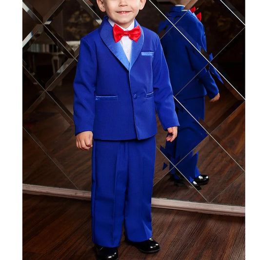 Baby Kids Suits Chic Satin Shawl Lapel Single Button Child Blazer Sets 2 Piece Dinner Party Wedding Ceremony Children's Clothing