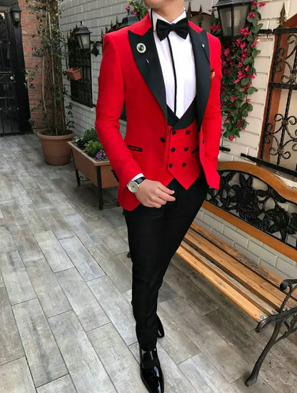 Navy Blue Fashion Design Costume Homme Party Mens Suits Wedding Suits For Men Terno Masculino Slim Fit Tuxedos Groomsman