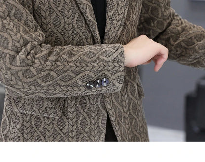 Blazer Autumn/Winter Golden Sable Velvet and Cotton Thickened Thermal Small Suit Fashion Business Men's Slim Blazer