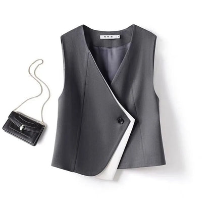 Old money style irregular suit vest women's vest 2025 spring and autumn new layered commuting professional capable shoulders