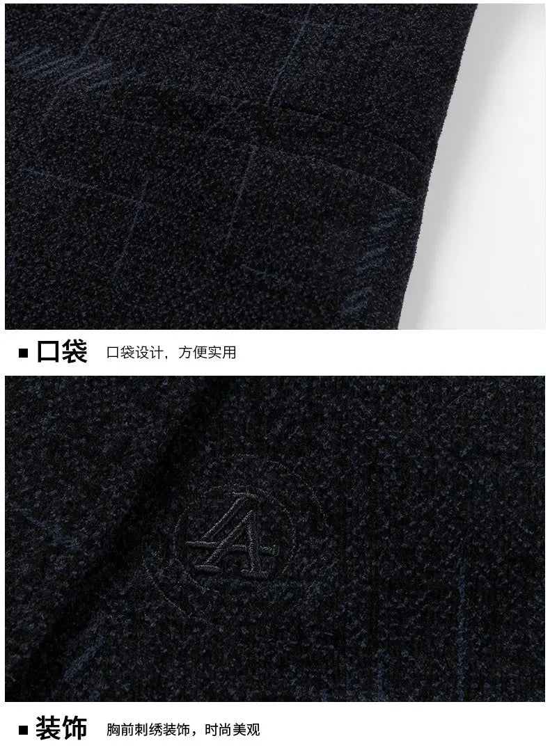 2025 Men's Casual Business Suit Coat with Fur High-Quality Fashionable Stylish Versatile Outerwear for Men