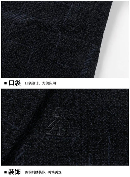 2025 Men's Casual Business Suit Coat with Fur High-Quality Fashionable Stylish Versatile Outerwear for Men