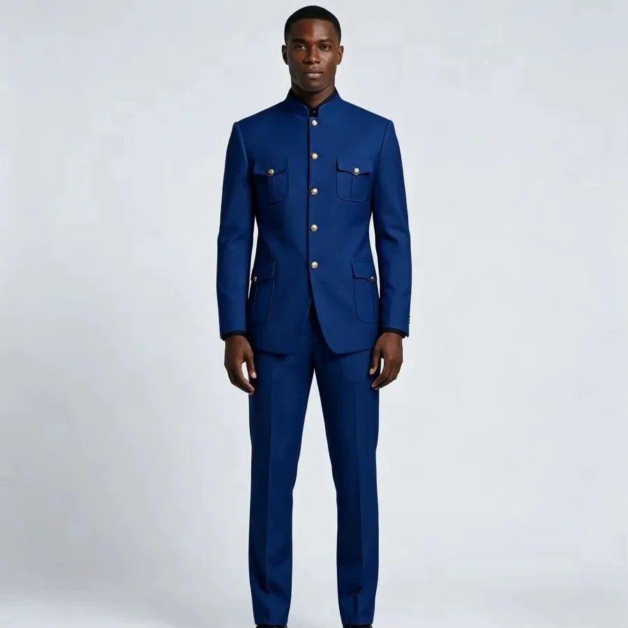 Men's 2-Piece Suit Set – Slim Fit Business Casual & Wedding Groom Suit