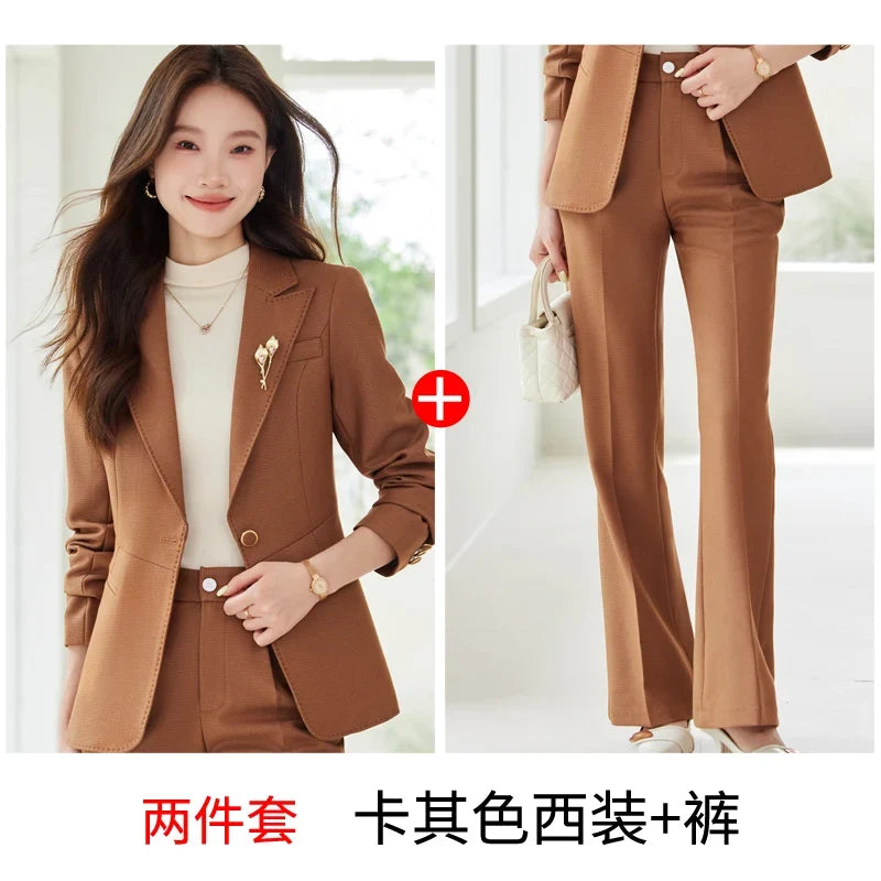Professional women's exquisite two-piece trousers + suit jacket, elegant fashionable, new style for autumn winter 2025