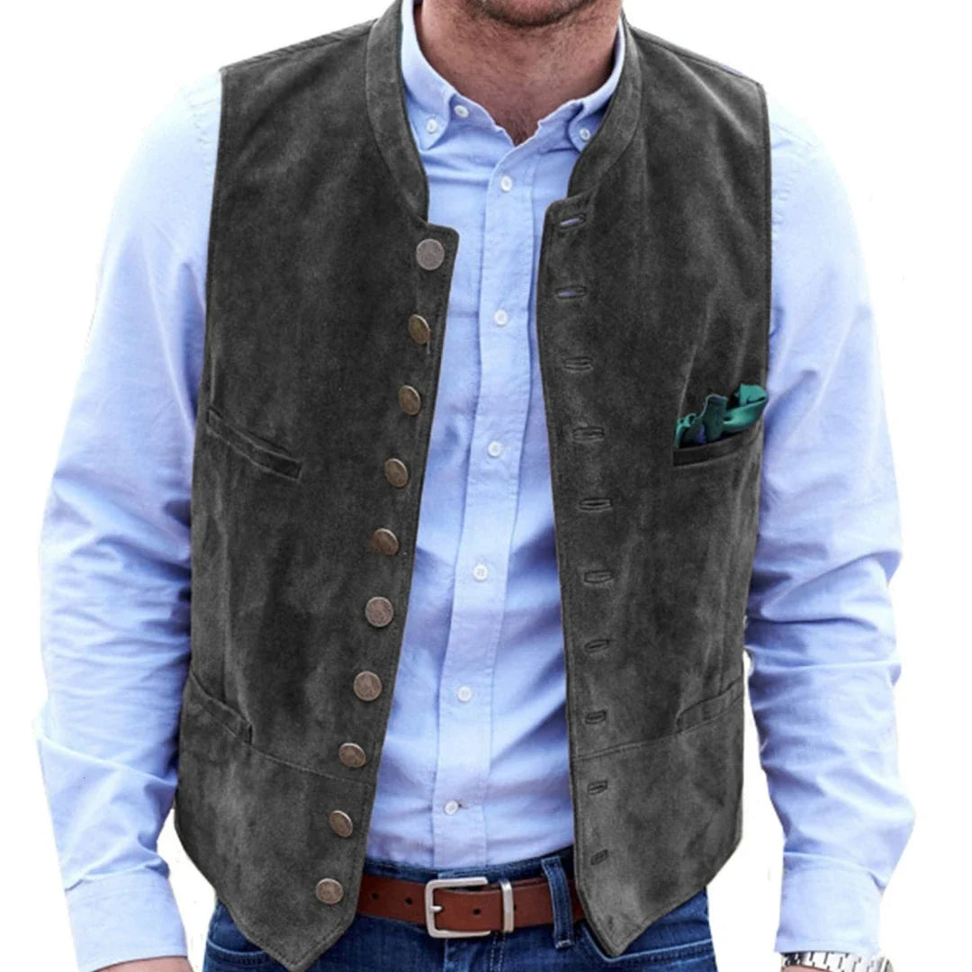 Men's Formal Vest Single-Breasted Sleeveless Waistcoat for Business & Daily Wear – Multiple Colors