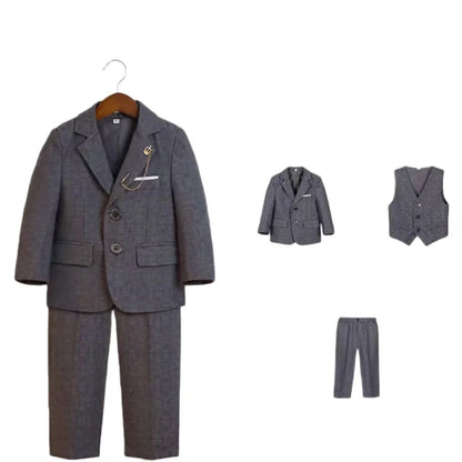 1-14Years Boys Elegant Blue Formal Suit Set Kids Wedding Birthday Party Dress Children's Speech Host Piano Performance Costume