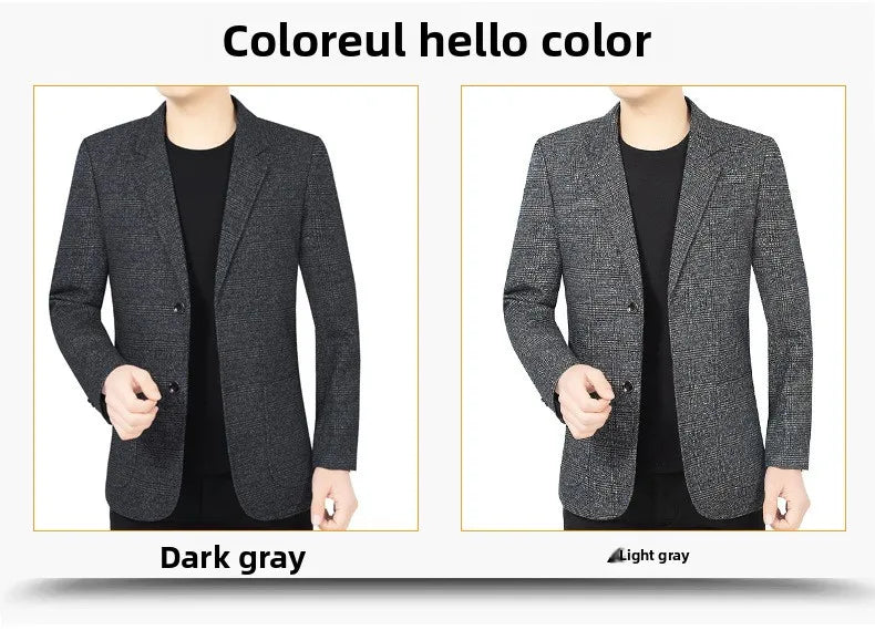 Blazer Men's Fashionable High-end Business-oriented Outdoor Gentleman's Trendy Checked Casual Wear for Hosting Weddings Blazer