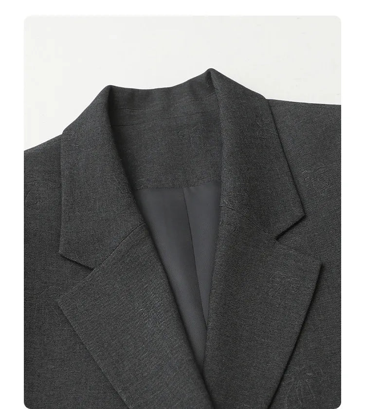 Fashion Women Blazers Loose Casual Design Bow Embossed Office Ladies Suit Jacket Gray Spring Autumn 2026 Female Coat