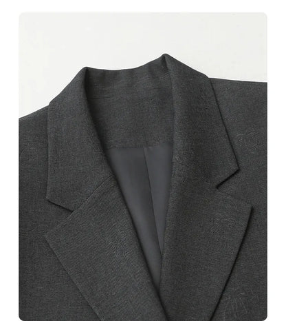 Fashion Women Blazers Loose Casual Design Bow Embossed Office Ladies Suit Jacket Gray Spring Autumn 2026 Female Coat