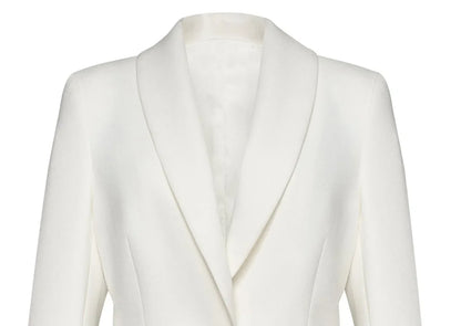 Women Blazer Elegant Turn-down Collar Single Button Patchwork Pleated Hem Slim Fit High-end Chic Coat Spring Autumn HK22596