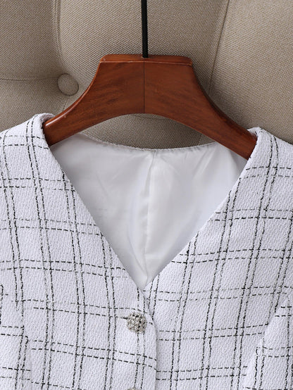 New Arrival Fall & Winter Elegant Minimalist Vest, Chic Tweed‑Style Outerwear Waistcoat