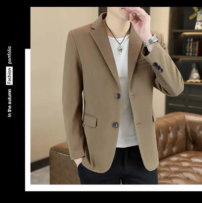 Blazer's New Men's Business Gentleman Korean-style Wedding Fashion Trendy Slimming Versatile High-end Casual Accessory Blazer
