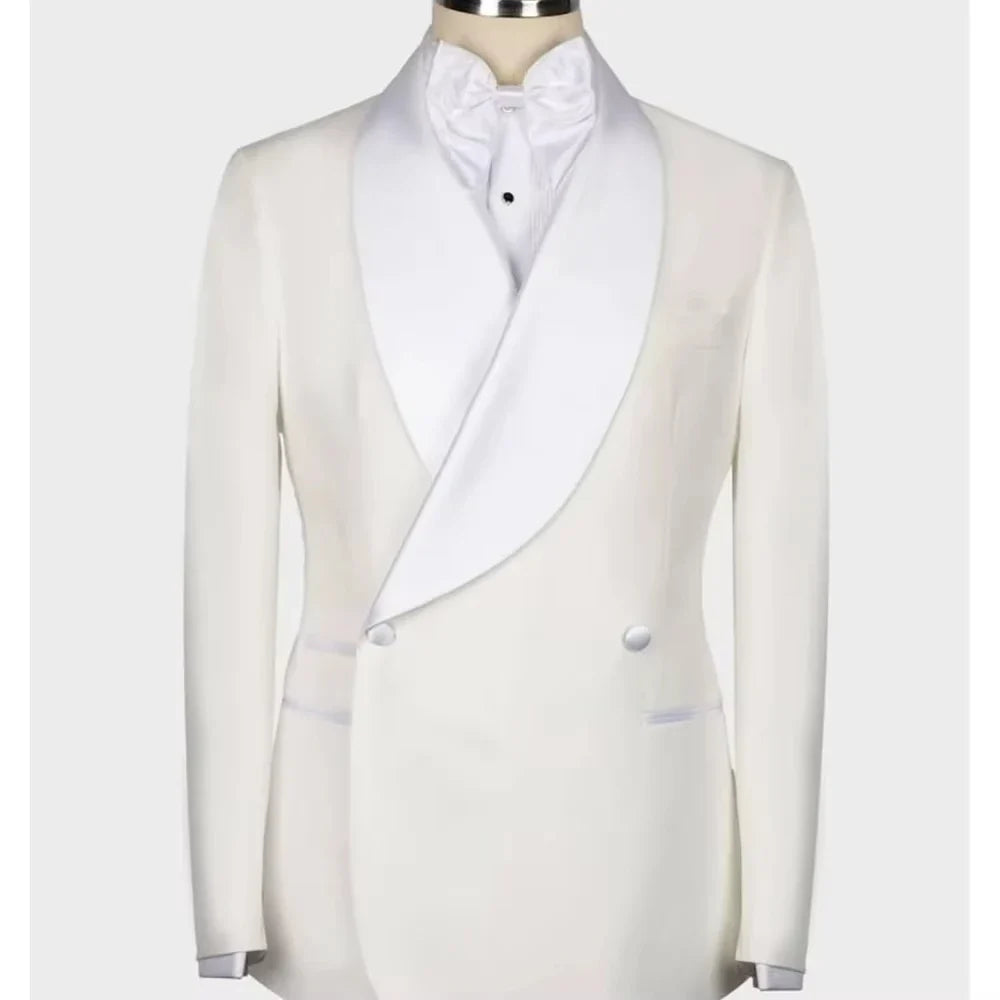 Men's Blazer Set 1 Piece One Button Shawl Lapel Business Suit Wedding Tuxedos Prom Groom British Style Tailored Coat