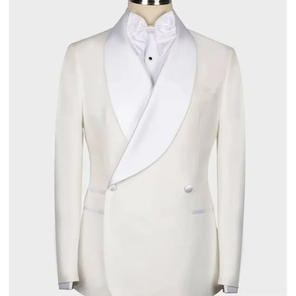 Men's Blazer Set 1 Piece One Button Shawl Lapel Business Suit Wedding Tuxedos Prom Groom British Style Tailored Coat