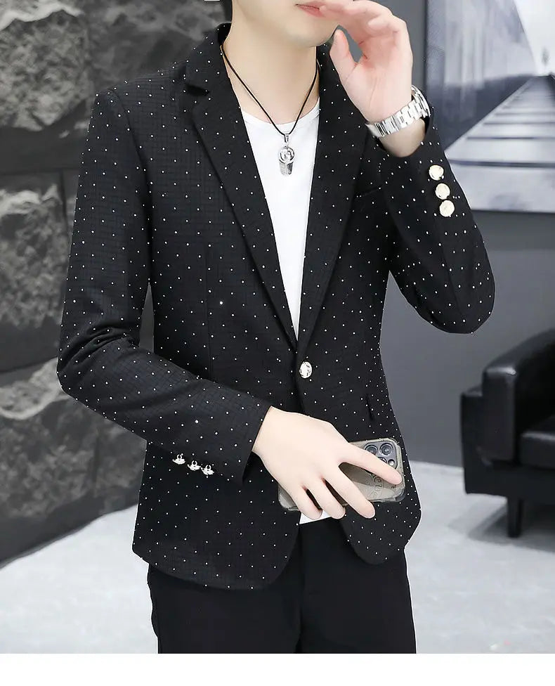 Blazer Men's fashion outdoor travel gentleman wedding Slimming Business versatile Trendy Casual Korean-style formal wear Blazer