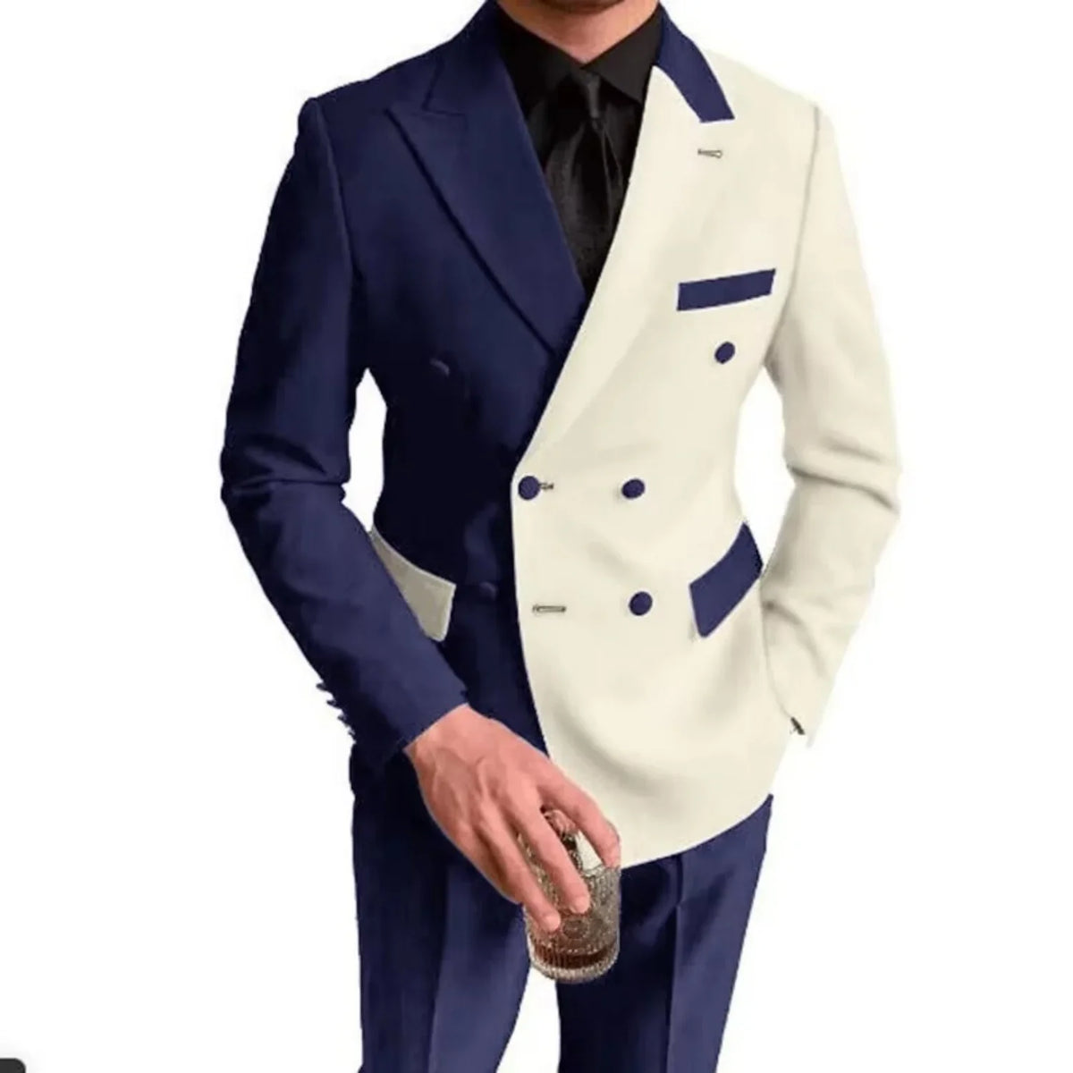 Costumes élégants de mariage/affaires, 2 pièces, coupe ajustée, blazer croisé, costumes de garçons d'honneur, tenues formelles pour hommes (veste + pantalon)