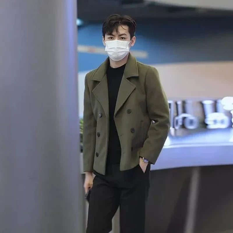 Notched Lapel Wool Blend Jacket 2026 Winter New Thickened Warm Hot-Selling Edgy Casual Light Luxury Blazer Student Wear
