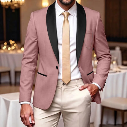 Men's Casual Business Suit Formal Gentleman Wedding Groom Best Man Tuxedo Slim Fit Blazer Jacket Fashion Party Office Wear