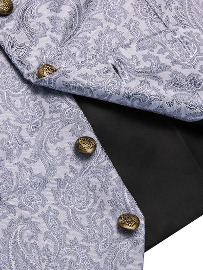 Men's Vest and Tie Set – Paisley Floral Waistcoat with Necktie for Weddings and Business Occasions