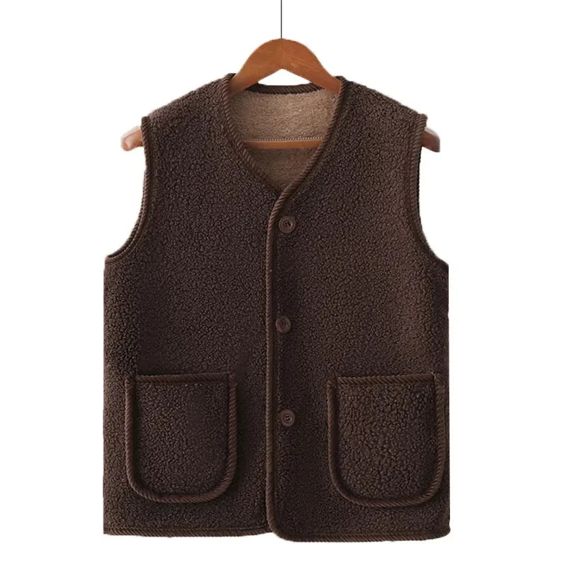 Women Large Size 5XL Parkas Waistcoat Coat Autumn Winter Female Cotton Padded Sleeveless 2025 Lady Lamb Down Cotton Vest Jacket
