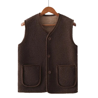 Women Large Size 5XL Parkas Waistcoat Coat Autumn Winter Female Cotton Padded Sleeveless 2025 Lady Lamb Down Cotton Vest Jacket