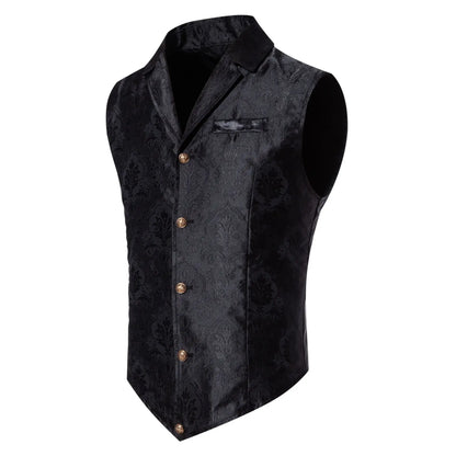 Men's Suit Vest Jacquard Smart Casual Single Breasted Slim Fit Waistcoat