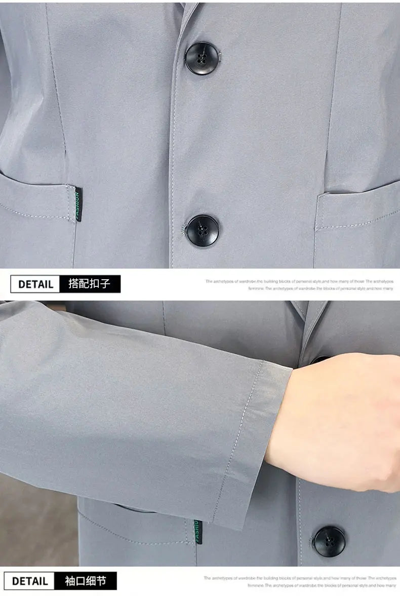 Men's Summer Thin Casual Blazer Solid Color Sun Protection Single Suit Jacket Lightweight Breathable Outerwear