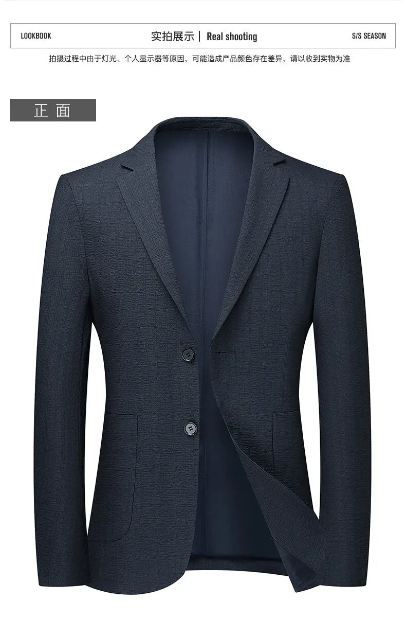 Blazer Men Fashion Gentleman Business Versatile Slimming British Style Solid Colors Hosting Performances Casual Weddings Blazer