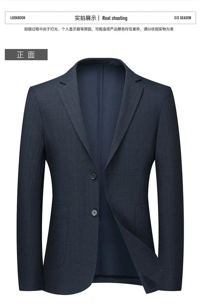 Blazer Men Fashion Gentleman Business Versatile Slimming British Style Solid Colors Hosting Performances Casual Weddings Blazer