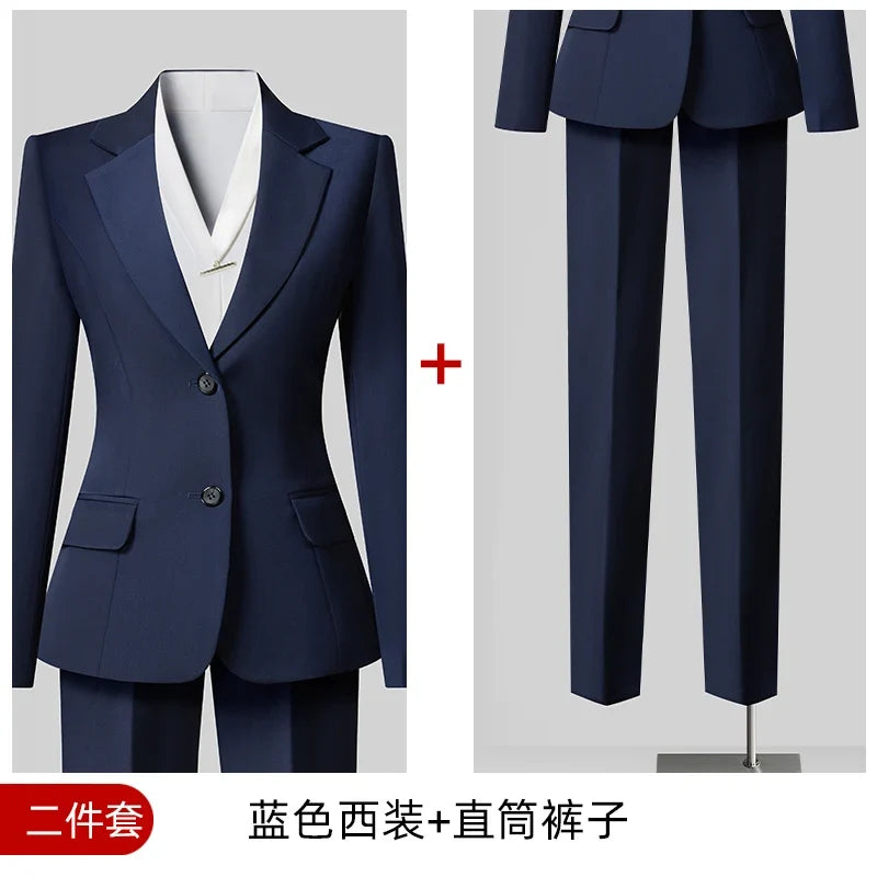 Summer 2026 Fashionable Professional Women's High-Quality Two-Piece Set Pants + blazer Elegant Attractive Business Wear