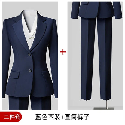Summer 2026 Fashionable Professional Women's High-Quality Two-Piece Set Pants + blazer Elegant Attractive Business Wear