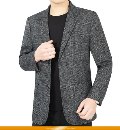 Blazer Men's Fashionable High-end Business-oriented Outdoor Gentleman's Trendy Checked Casual Wear for Hosting Weddings Blazer