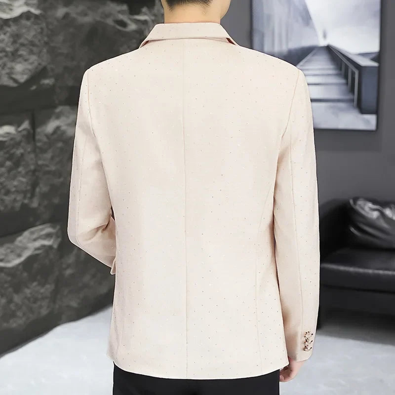 Blazer Men's fashion outdoor travel gentleman wedding Slimming Business versatile Trendy Casual Korean-style formal wear Blazer