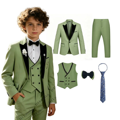 Boys Suit Set 3-Piece Formal Outfit for Kids Wedding Birthday Party Ages 3T–14T