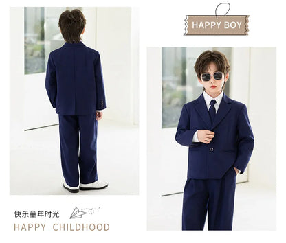 2026 New Flower Boys Wedding Dress Kids Birthday Party Outfit Children's Piano Host Speech Performance Costume