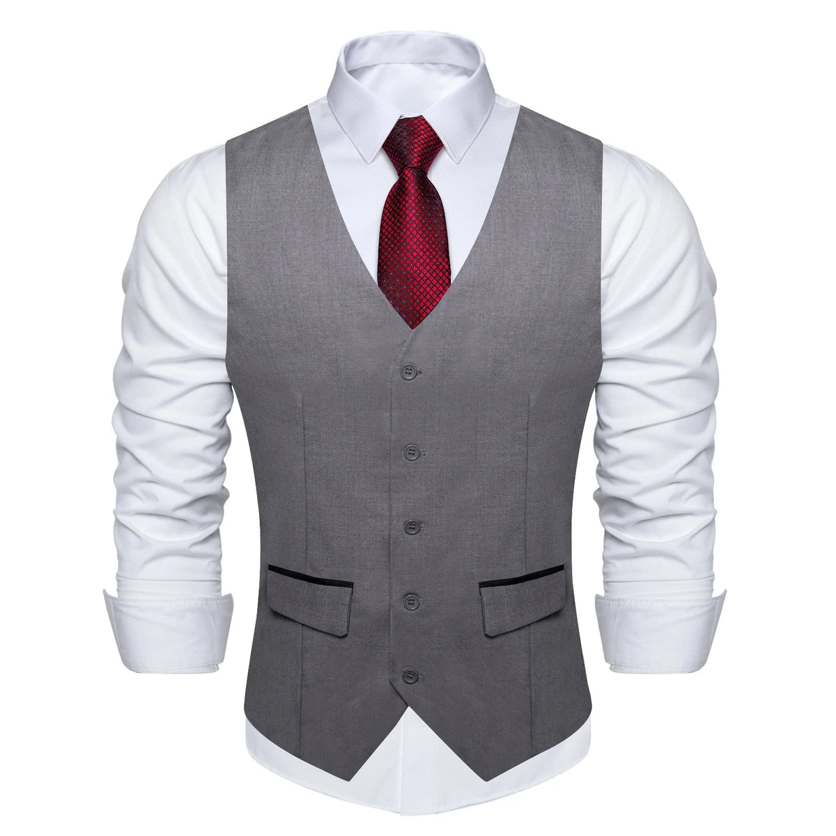 Men's Suit Vest – Solid Formal Waistcoat for Wedding, Party & Business Wear