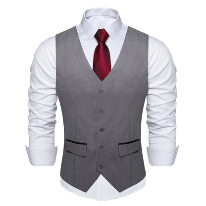 Men's Suit Vest – Solid Formal Waistcoat for Wedding, Party & Business Wear